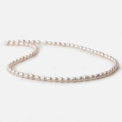 3.5x4.5mm Rose' Cream Straight Drill Oval Freshwater Pearl 15.5 inch 73 pieces A (ONLINE ORDER ONLY)