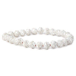 4x8x8mm Sterling Silver Plated Copper Bead Cap, Bali Design 8 inch 52 beads (ONLINE ORDER ONLY)