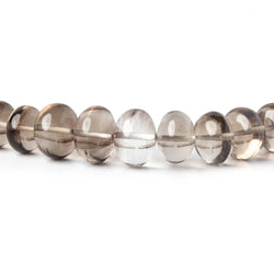 5-10.5mm Smoky Quartz plain rondelle beads 16 inch 80 pieces (ONLINE ORDER ONLY)