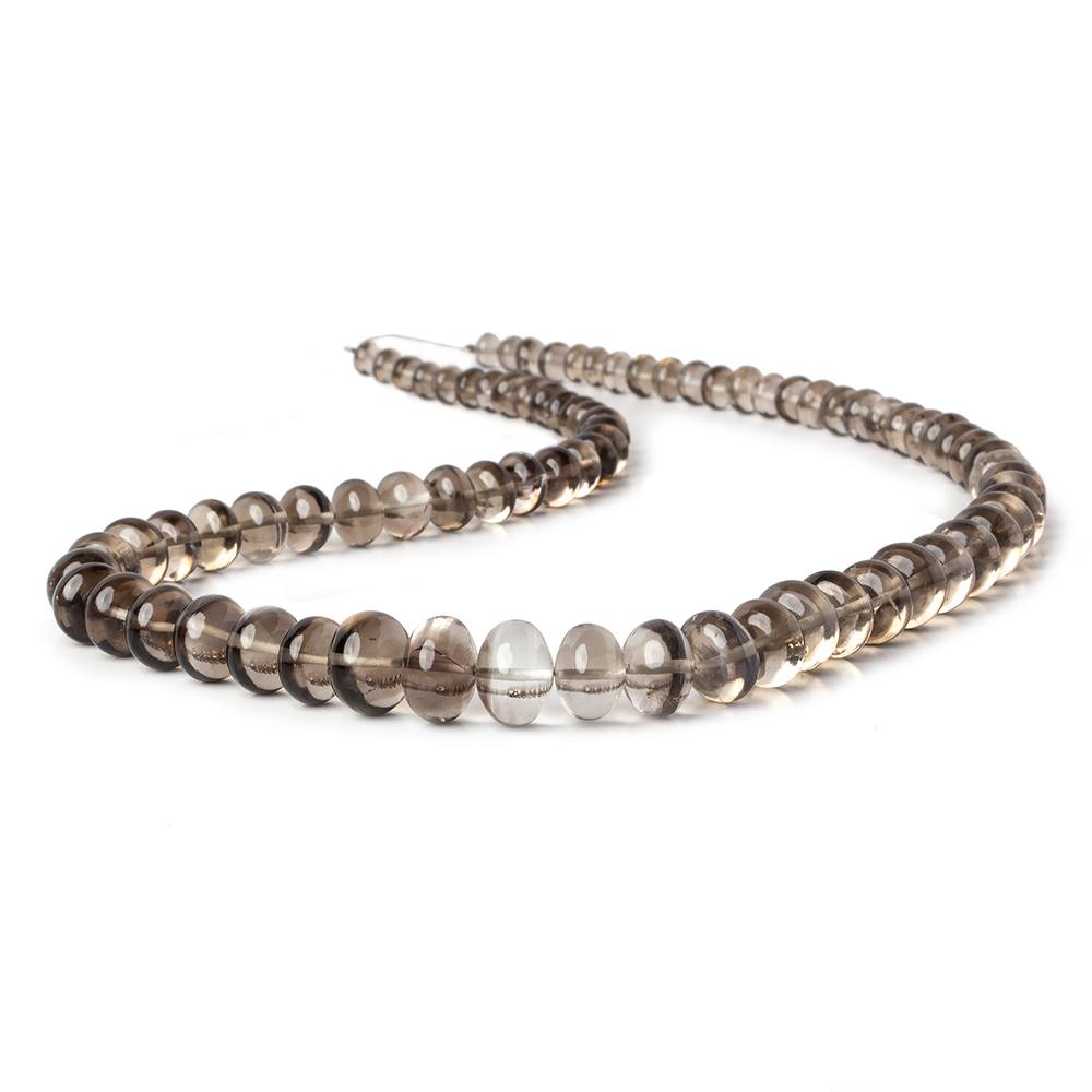 5-10.5mm Smoky Quartz plain rondelle beads 16 inch 80 pieces (ONLINE ORDER ONLY)