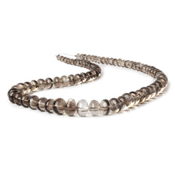 5-10.5mm Smoky Quartz plain rondelle beads 16 inch 80 pieces (ONLINE ORDER ONLY)