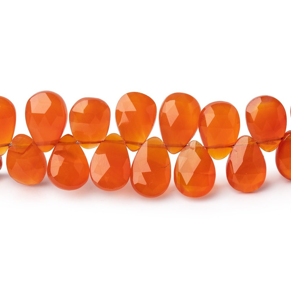 5-10mm Carnelian Faceted Pear Beads 8 inch 58 pieces (ONLINE ORDER ONLY)