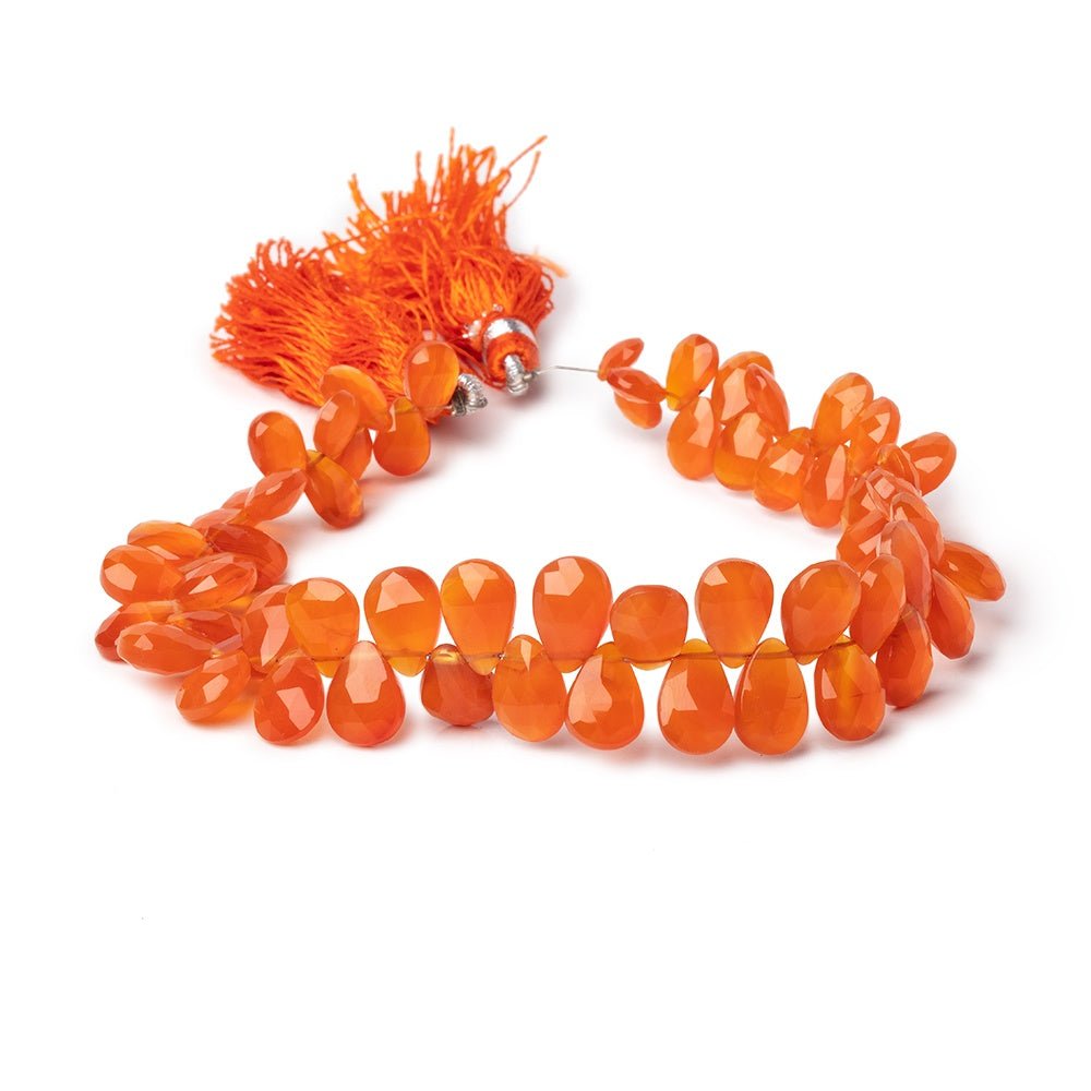 5-10mm Carnelian Faceted Pear Beads 8 inch 58 pieces (ONLINE ORDER ONLY)