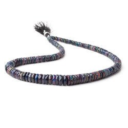 5-10mm Ethiopian Wollo Black Opal Faceted Heishi 17 inch 180 Beads AAA (ONLINE ORDER ONLY)
