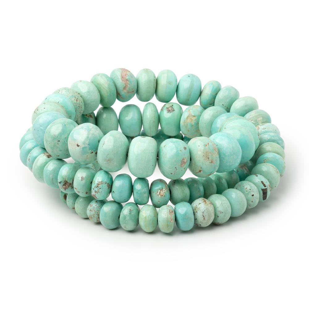 5-10mm Mongolian Turquoise Plain Rondelle Beads 18 inch 88 pieces