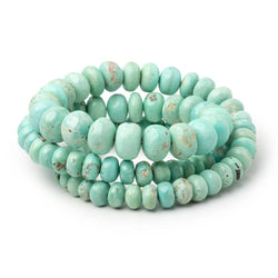 5-10mm Mongolian Turquoise Plain Rondelle Beads 18 inch 88 pieces