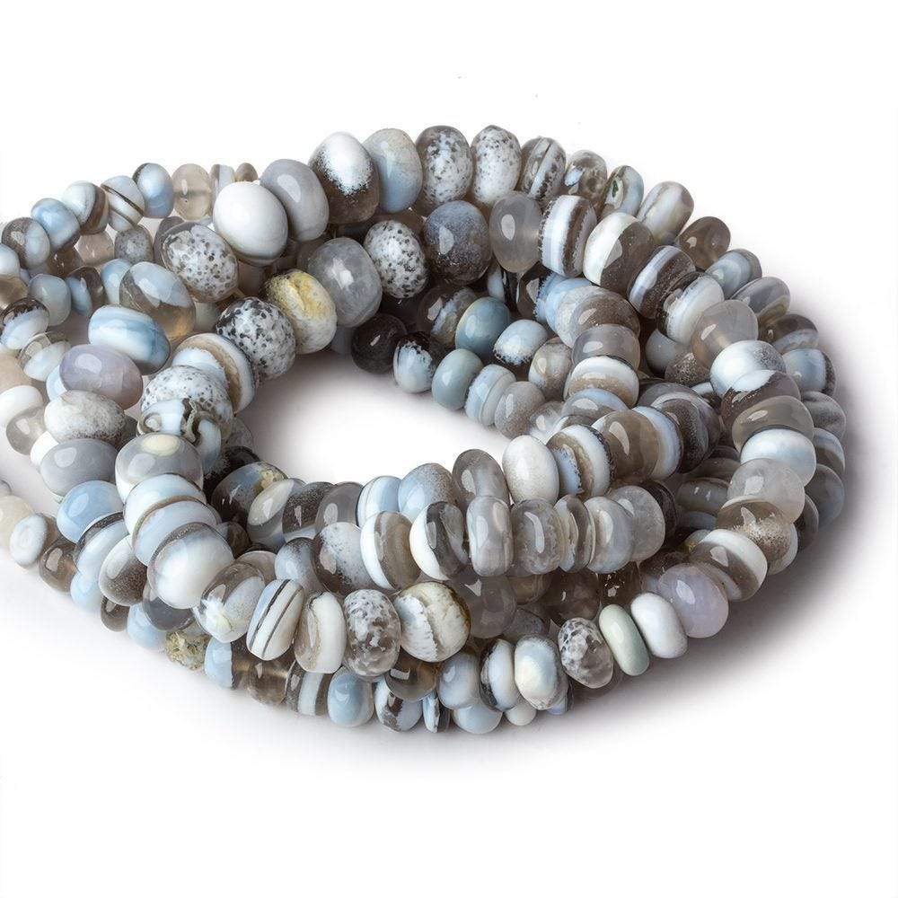 5-10mm Owyhee Blue Opal Plain Rondelles 16 inch 83 beads A (ONLINE ORDER ONLY)