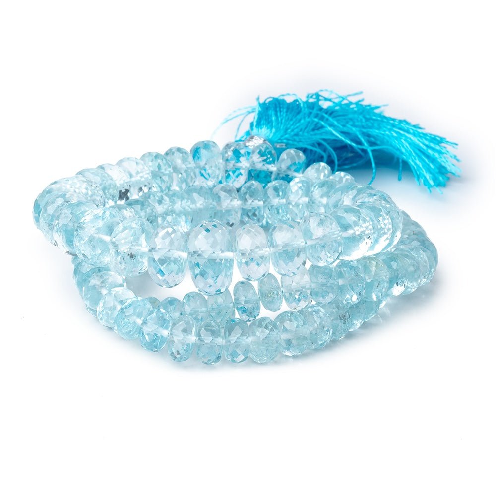 5-10mm Aquamarine Faceted Rondelle Beads 16 inch 100 pieces AAA (ONLINE ORDER ONLY)