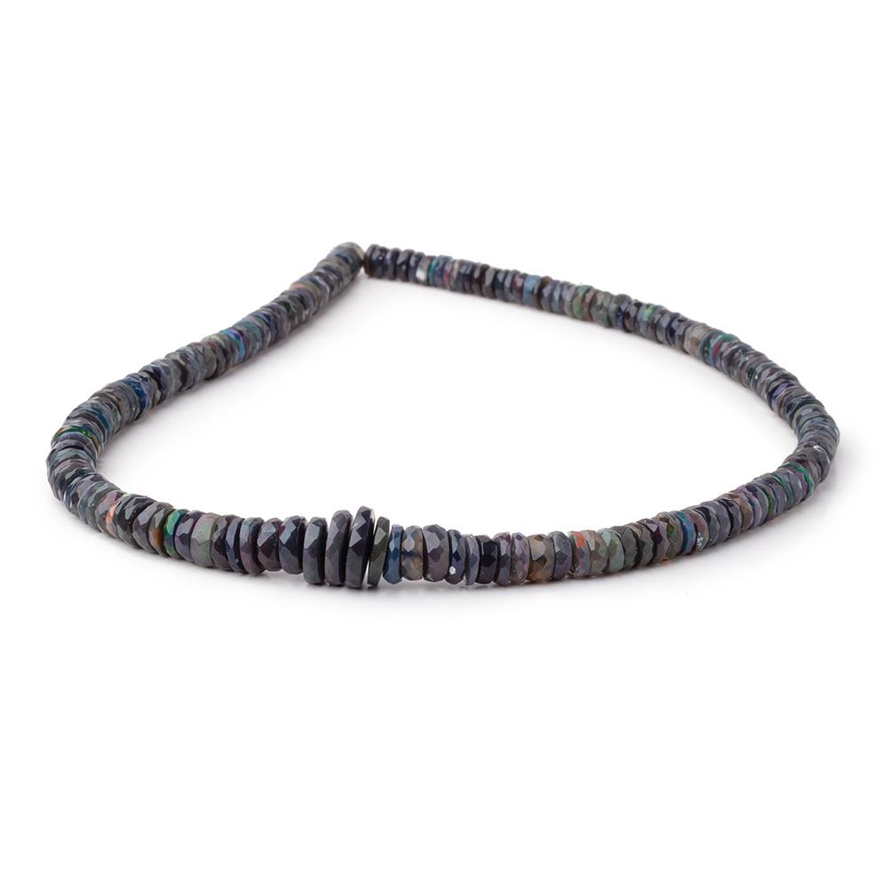 5-11mm Ethiopian Wollo Black Opal Faceted Heishi Beads 14 inch 190 pieces AA (ONLINE ORDER ONLY)