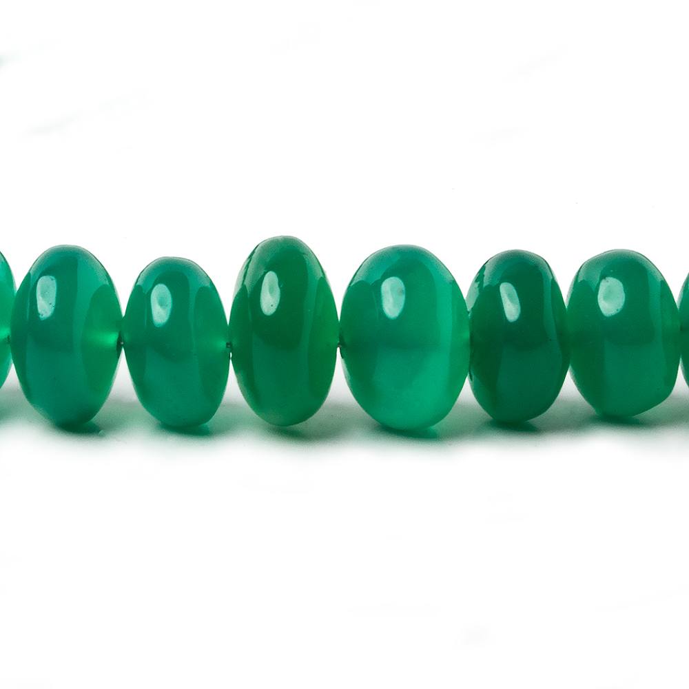5-11mm Green Onyx Plain Rondelle Beads 16 inch 65 pieces (ONLINE ORDER ONLY)
