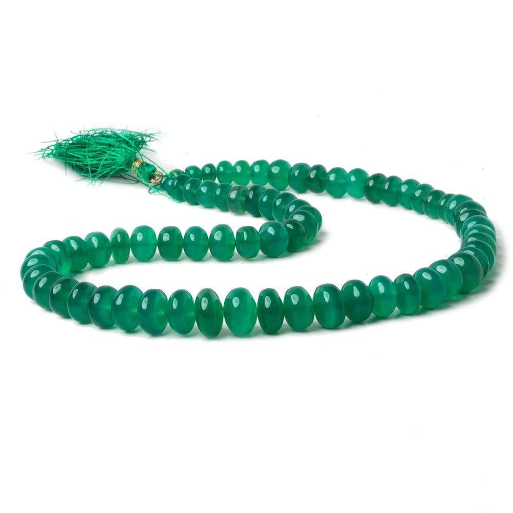 5-11mm Green Onyx Plain Rondelle Beads 16 inch 65 pieces (ONLINE ORDER ONLY)
