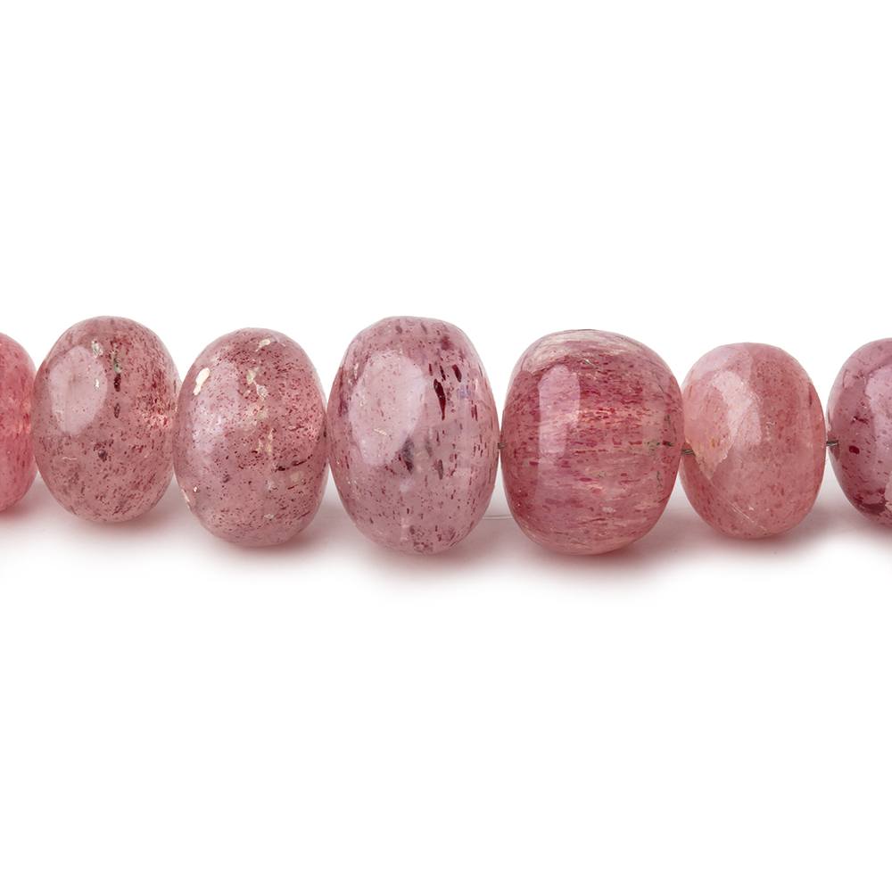 5-12.5mm Strawberry Quartz Plain Rondelle Beads 18 inch 88 pieces (ONLINE ORDER ONLY)