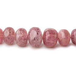 5-12.5mm Strawberry Quartz Plain Rondelle Beads 18 inch 88 pieces (ONLINE ORDER ONLY)