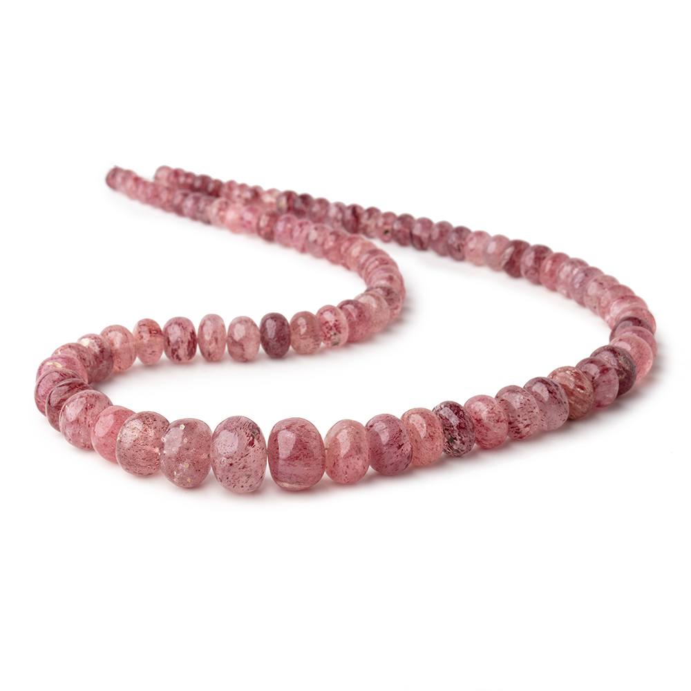 5-12.5mm Strawberry Quartz Plain Rondelle Beads 18 inch 88 pieces (ONLINE ORDER ONLY)