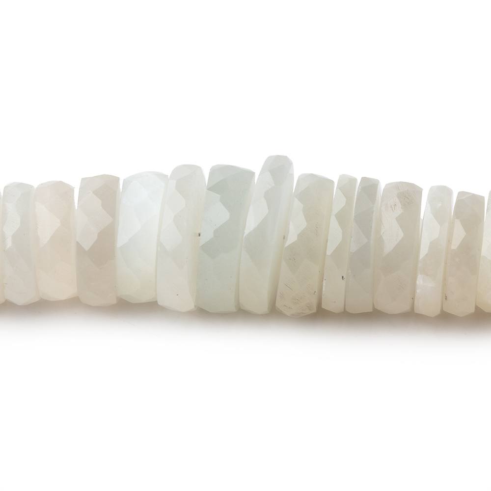 5-12mm Creamy White Moonstone Faceted Heishi Beads 16 inch 150 pieces (ONLINE ORDER ONLY)