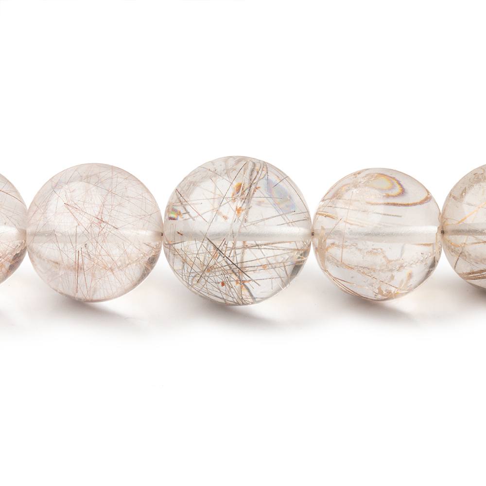 5-12mm Rutilated Quartz Plain Round Beads 16 inch 54 pieces (ONLINE ORDER ONLY)