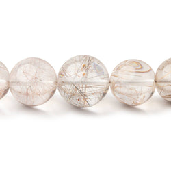 5-12mm Rutilated Quartz Plain Round Beads 16 inch 54 pieces (ONLINE ORDER ONLY)