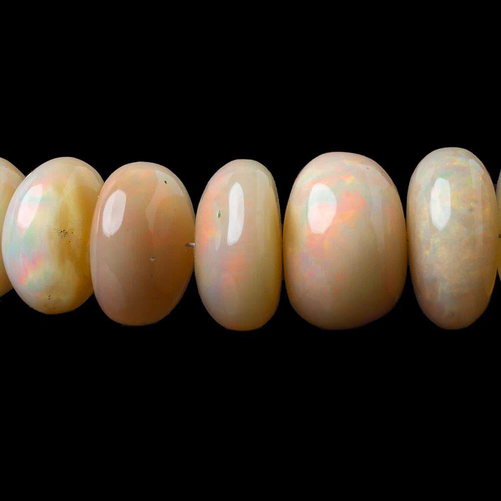 5-13.5mm Ethiopian Opal plain rondelle beads 20 inch 102 pieces AA (ONLINE ORDER ONLY)