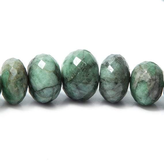 5-14mm Brazilian Emerald Faceted Rondelle Beads 17.5 inches 87 (ONLINE ORDER ONLY)