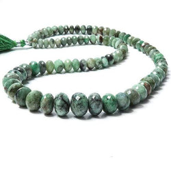 5-14mm Brazilian Emerald Faceted Rondelle Beads 17.5 inches 87 (ONLINE ORDER ONLY)