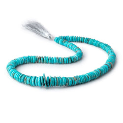 5-12mm Sleeping Beauty Turquoise Faceted Heishi Beads 16 inch 184 pieces AA (ONLINE ORDER ONLY)