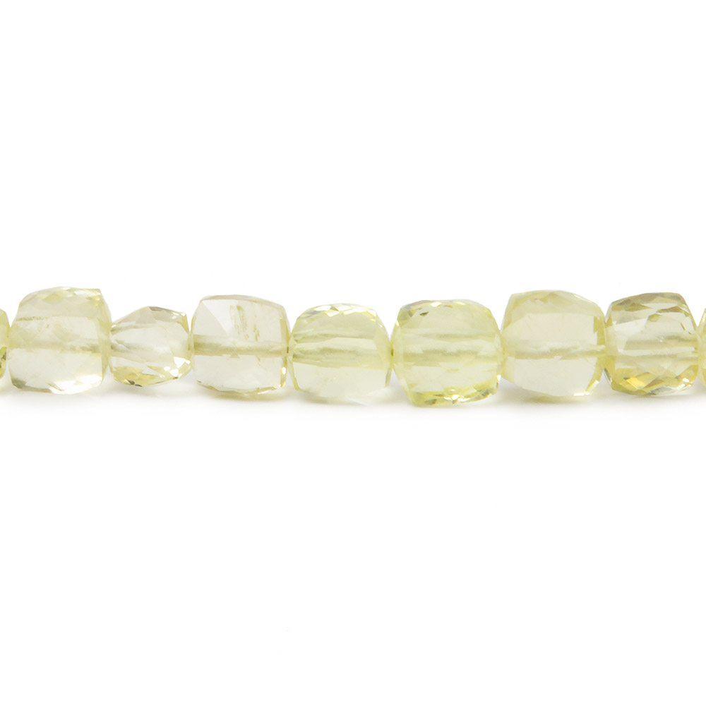 6-7mm Lemon Quartz Faceted Cube 8 inch 27 pieces (ONLINE ORDER ONLY)