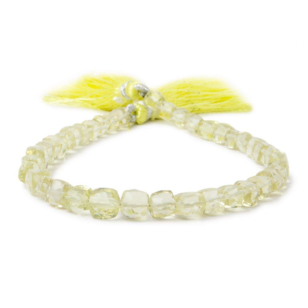 6-7mm Lemon Quartz Faceted Cube 8 inch 27 pieces (ONLINE ORDER ONLY)