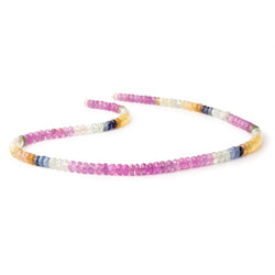 5-5.5mm Multi Color Madagascar Sapphire Faceted Rondelle 18 inch 130 Beads AA (ONLINE ORDER ONLY)