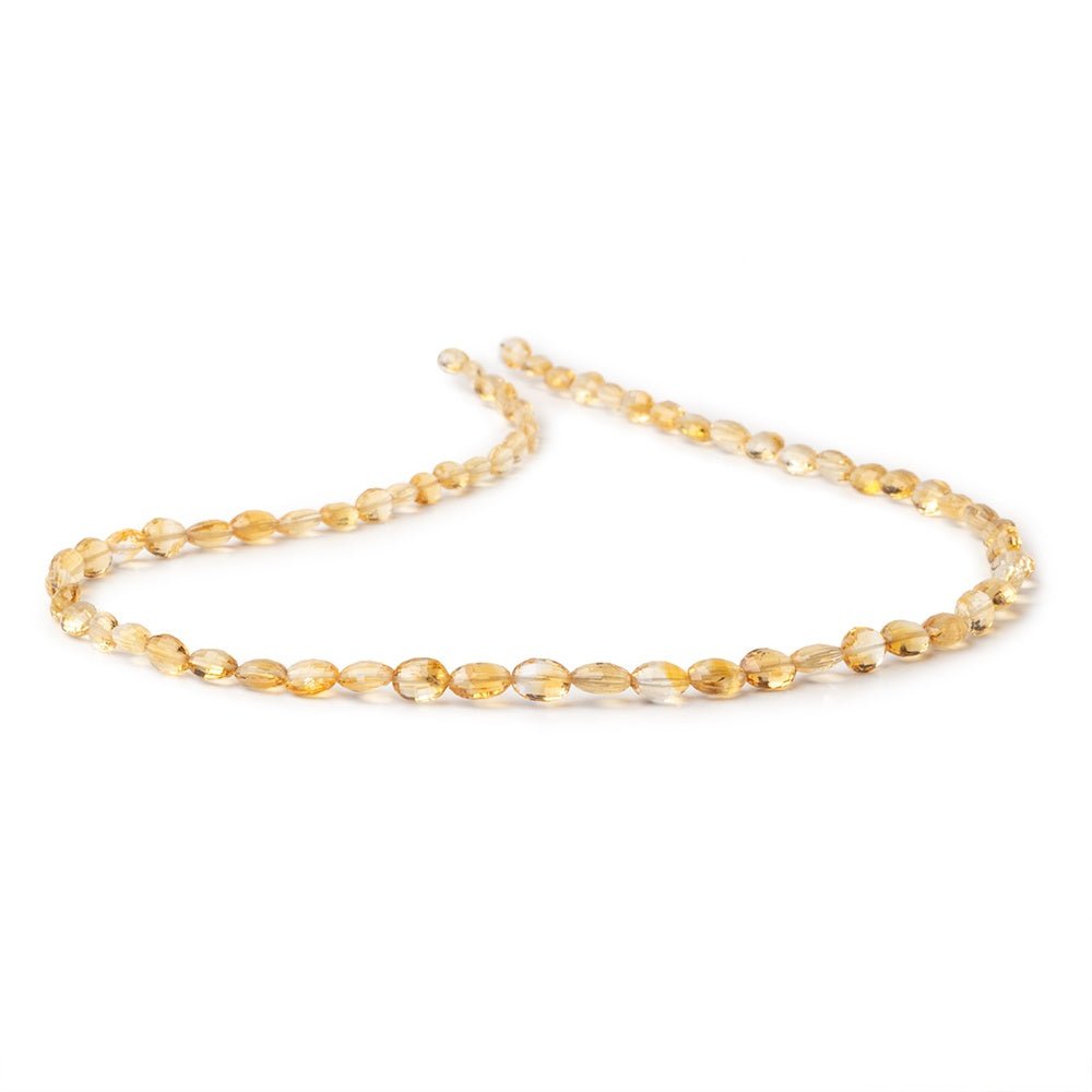 5-6.5mm Citrine Checkerboard Faceted Oval 16 inch 65 Beads (ONLINE ORDER ONLY)