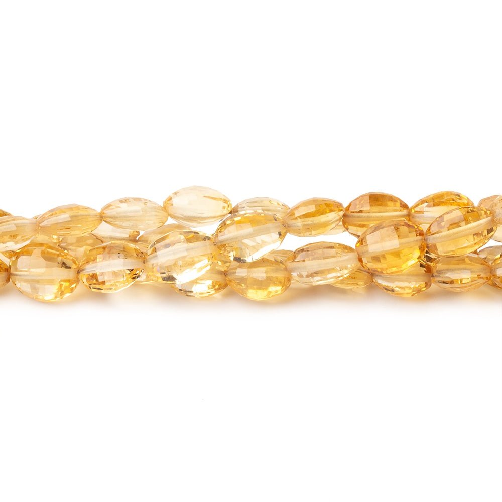 5-6.5mm Citrine Checkerboard Faceted Oval 16 inch 65 Beads (ONLINE ORDER ONLY)