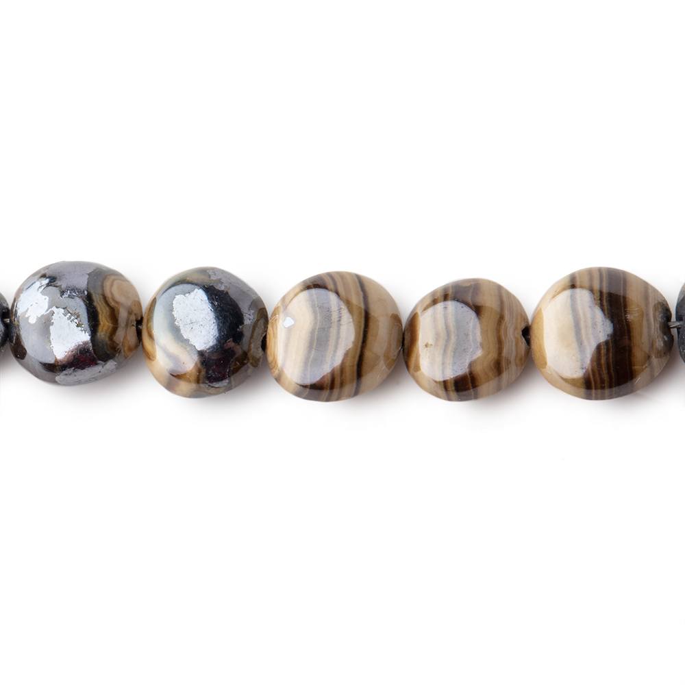 5-6.5mm Schalenblende Plain Coin Beads 8 inch 33 pieces AA rare (ONLINE ORDER ONLY)