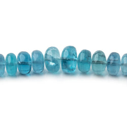 5-6.5mm Teal Fluorite Plain Rondelle Beads 18 inch 128 pieces AA (ONLINE ORDER ONLY)