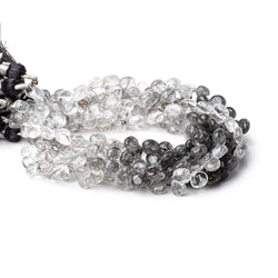 5-6mm Black Tourmalinated Quartz Plain Heart Beads 8.5 inch 64 pieces
