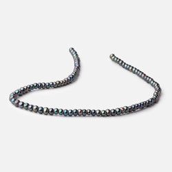 5-6mm Blue Peacock Off Round 2.5mm Large Hole Pearls 95 Beads