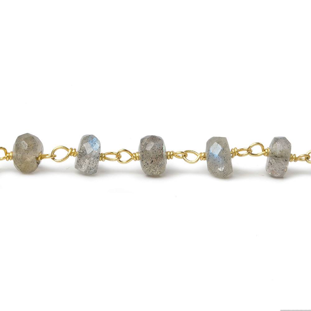 5-6mm Labradorite Faceted Rondelle Vermeil Chain - Lot of 2 Feet (ONLINE ORDER ONLY)