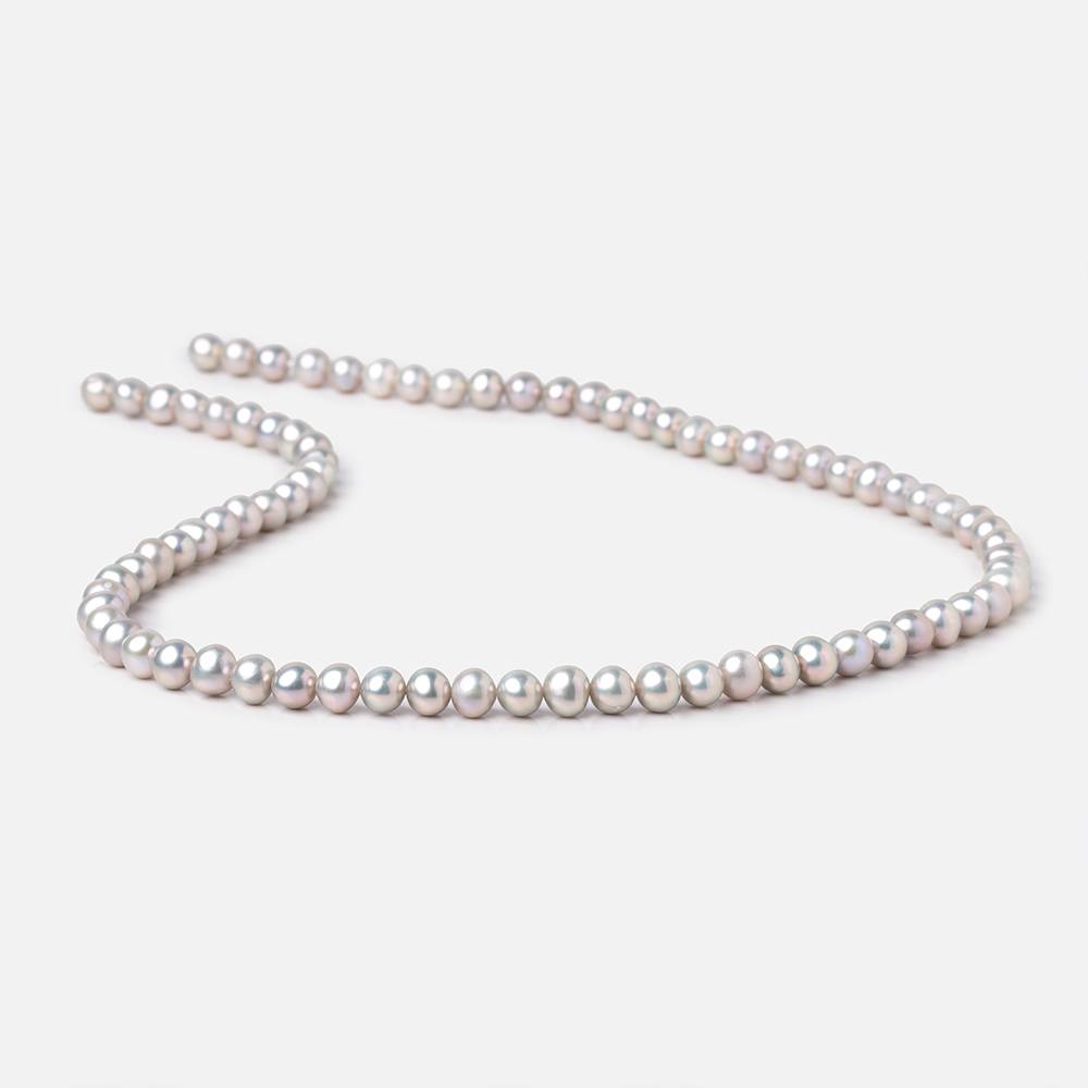 5-6mm Silver Off Round Freshwater Pearls 16 inch 78 Beads (ONLINE ORDER ONLY)