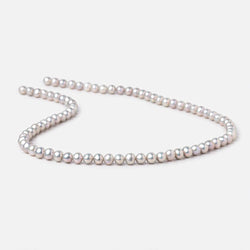 5-6mm Silver Off Round Freshwater Pearls 16 inch 78 Beads (ONLINE ORDER ONLY)