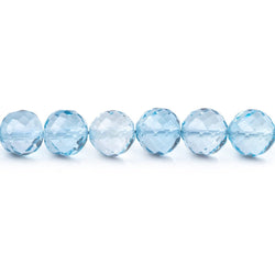 5-6mm Sky Blue Topaz Faceted Round Beads 8.5 inch 36 pieces AAA (ONLINE ORDER ONLY)