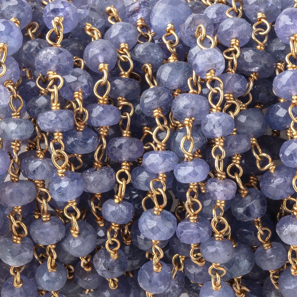 5-6mm Tanzanite Faceted Rondelle Beads on Vermeil Chain (ONLINE ORDER ONLY)