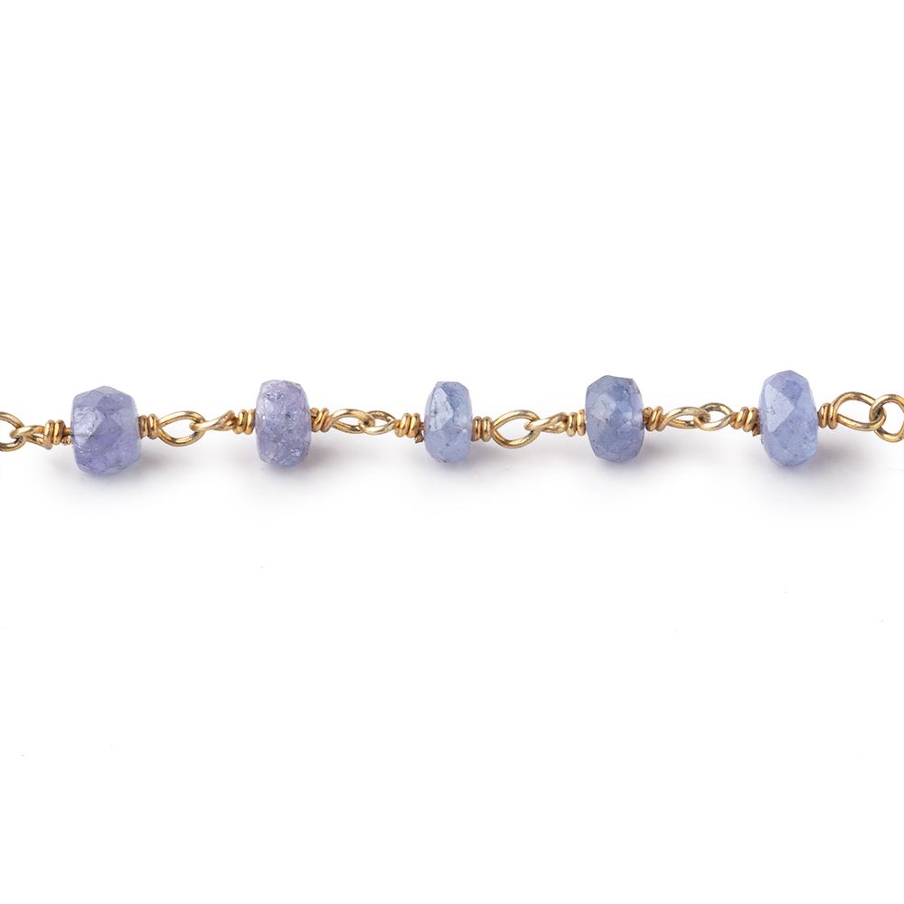 5-6mm Tanzanite Faceted Rondelle Beads on Vermeil Chain (ONLINE ORDER ONLY)