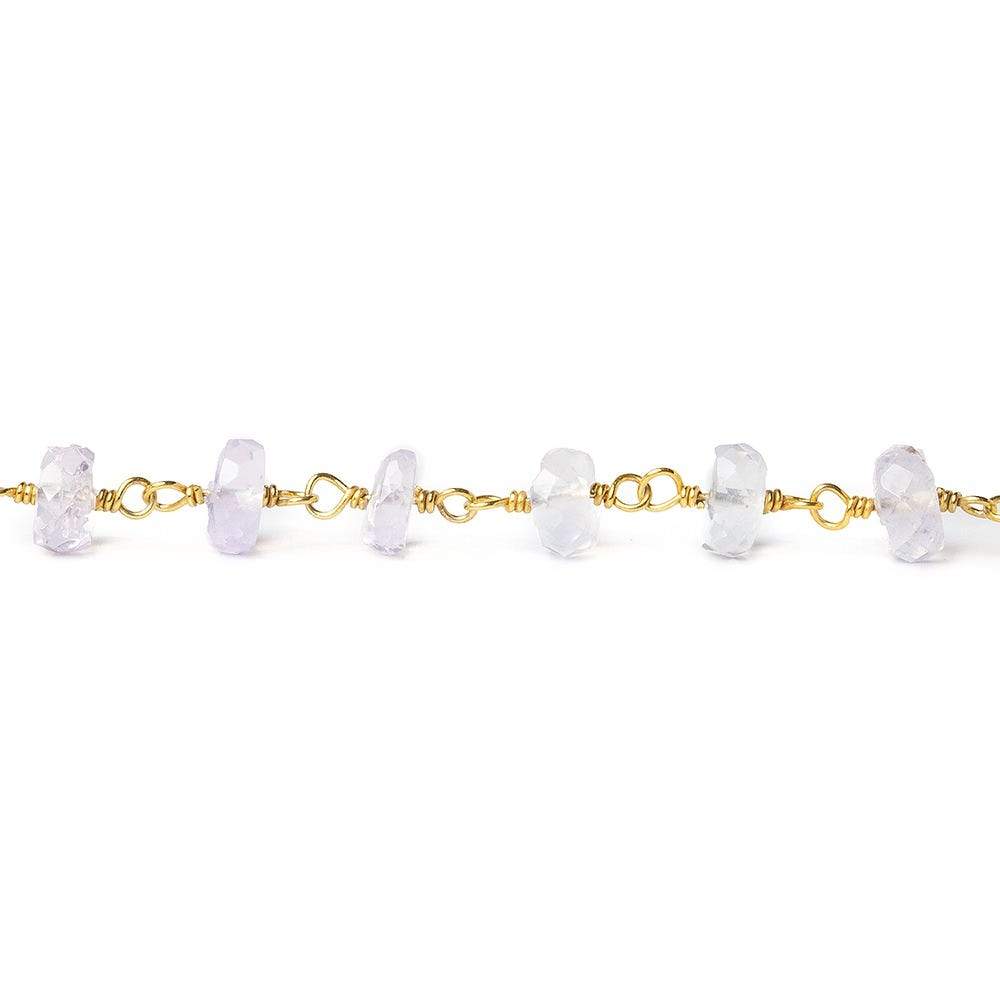 5-6mm Violet Scapolite faceted rondelle Vermeil Chain by the foot 35 beads (ONLINE ORDER ONLY)