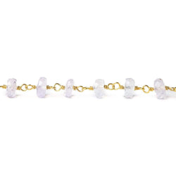 5-6mm Violet Scapolite faceted rondelle Vermeil Chain by the foot 35 beads (ONLINE ORDER ONLY)