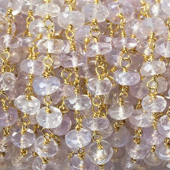 5-6mm Violet Scapolite faceted rondelle Vermeil Chain by the foot 35 beads (ONLINE ORDER ONLY)
