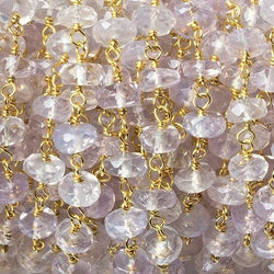 5-6mm Violet Scapolite faceted rondelle Vermeil Chain by the foot 35 beads (ONLINE ORDER ONLY)