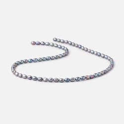 5-6mm Violet Silver Straight Drill Oval Freshwater Pearls 16 inch 72 Beads (ONLINE ORDER ONLY)