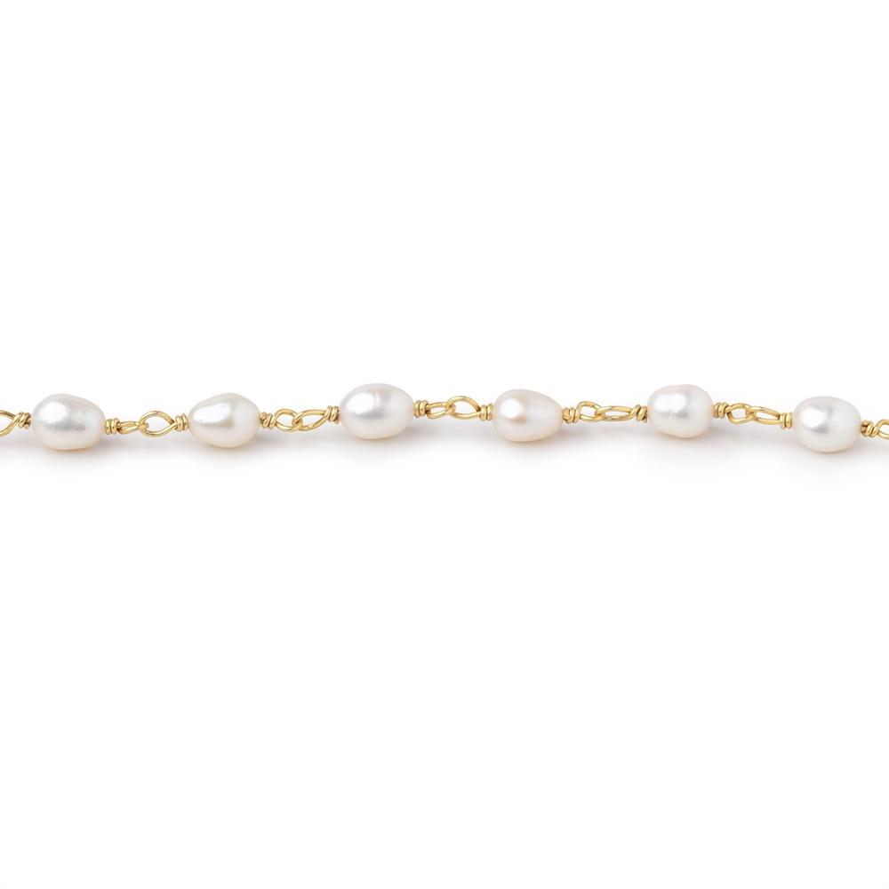 5-6mm White Oval Freshwater Pearls on Vermeil Chain (ONLINE ORDER ONLY)