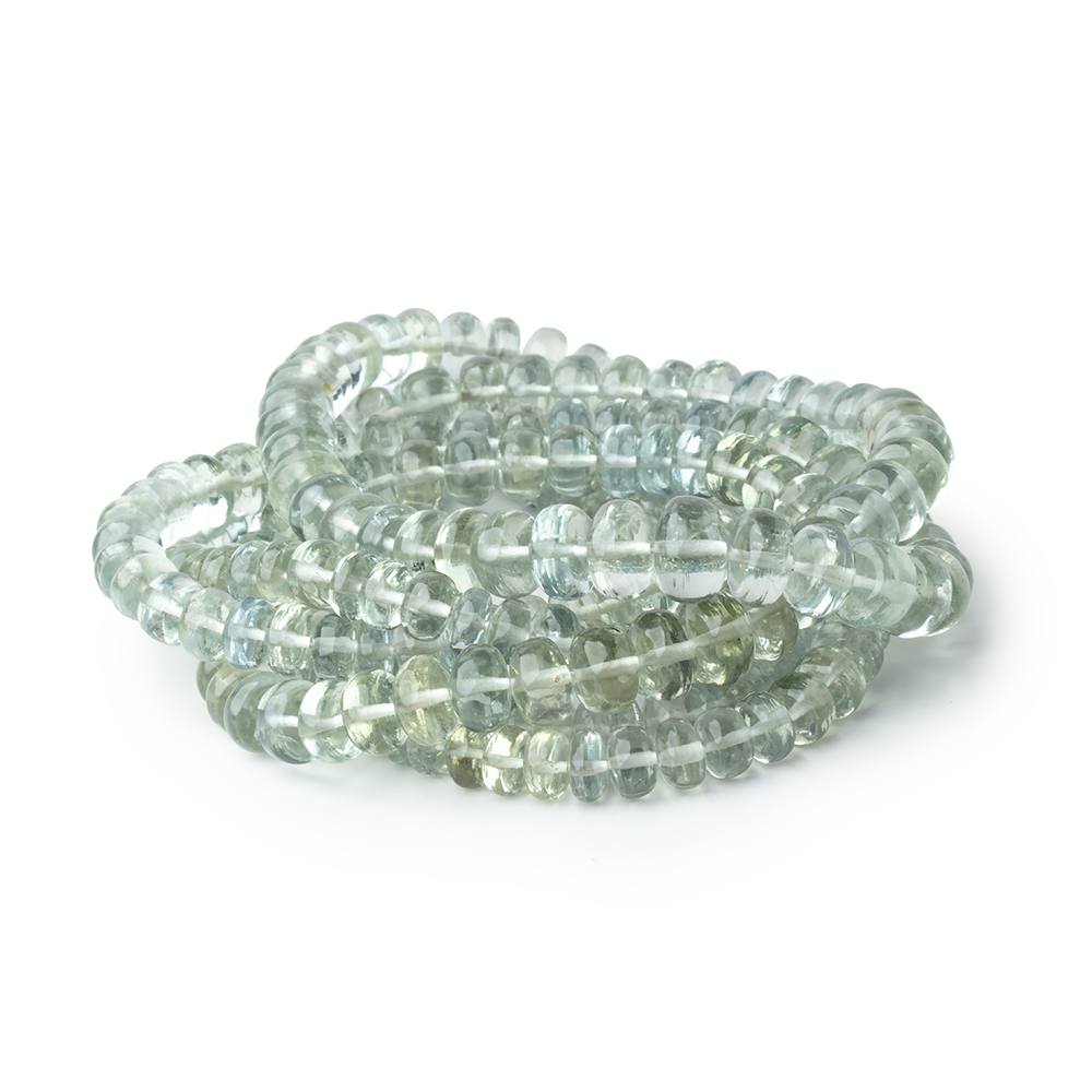 5-7.5mm Madagascar Aquamarine Plain Rondelle 18 inch 132 Beads AAA (ONLINE ORDER ONLY)