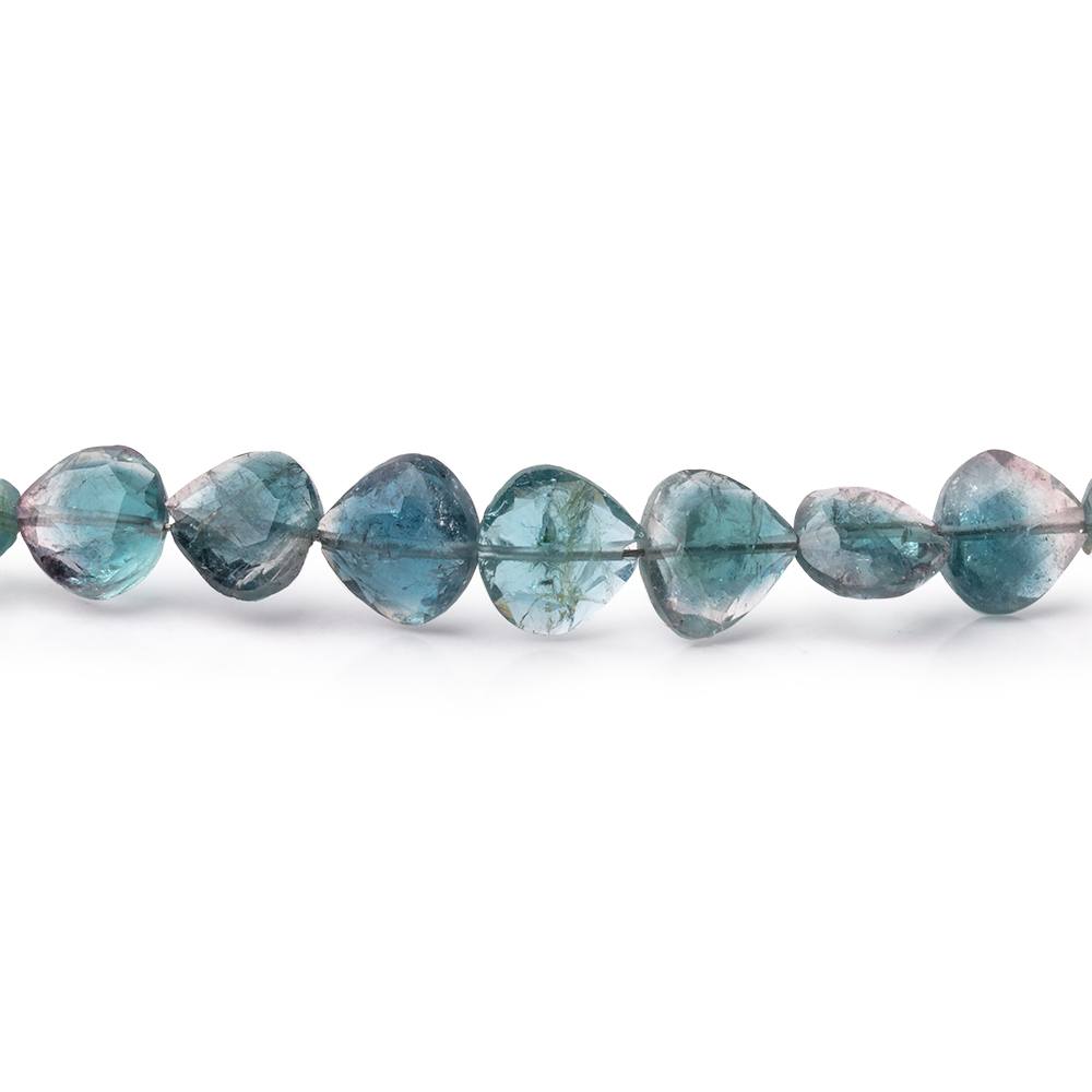 5-7mm Bi-Color Indicolite Tourmaline Straight Drilled Faceted Hearts 16 inch 72 Beads (ONLINE ORDER ONLY)