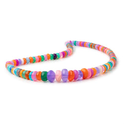5-7mm Neon Multi Color Ethiopian Opal Plain Rondelle Beads 16 inch 121 pieces (ONLINE ORDER ONLY)