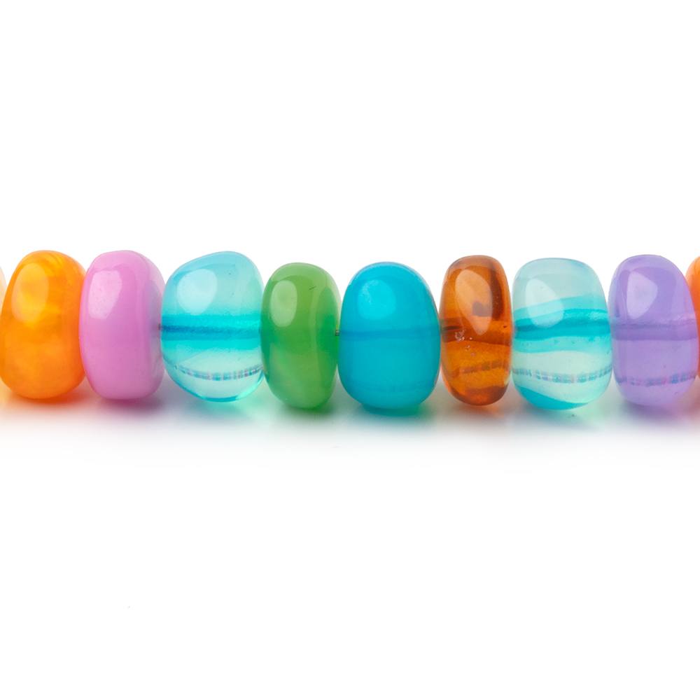 5-7mm Neon Multi Color Ethiopian Opal Plain Rondelle Beads 16 inch 121 pieces (ONLINE ORDER ONLY)